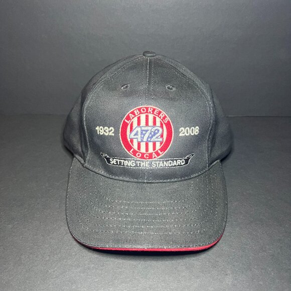 1932 - 2008 Laborers Local 472 Setting the Standard Black Baseball Hat Cap - Picture 1 of 6